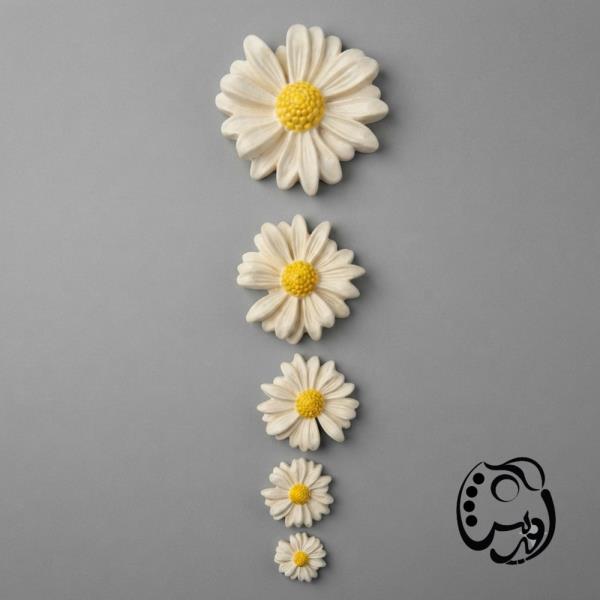 قالب سیلیکونی گل بابونه (پرچم برجسته) در 5 سایز